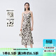 艾諾絲雅詩(shī)商場(chǎng)同款夏季新品幾何圖形波點(diǎn)側開(kāi)叉吊帶連衣裙20439005 藝術(shù)幾何 L