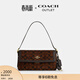 蔻馳（COACH）奧萊女士女包經(jīng)典標志繩絨織物ETTA 25號翻蓋單肩包腋下包盒子包 IM/松露色