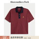 Abercrombie & Fitch【重磅POLO】男裝25夏季美式條紋棉質(zhì)Polo衫短袖T恤124-5570 紅色條紋 M (180/100A)