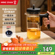 鳴盞飄逸杯玻璃內膽磁吸一鍵過(guò)濾泡茶壺茶水分離沖茶器沏茶壺功夫茶具 MZ8003B透明款