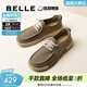 百麗（Belle）簡(jiǎn)約舒適休閑鞋男商場(chǎng)同款牛皮戶(hù)外工裝鞋8TZ01CM5 卡其色 42 (260mm)