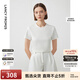 朗姿棉質(zhì)簡(jiǎn)約貼身內搭打底上衣女夏新款涼感修身短袖防曬T恤 白色 M