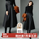 晚白綿羊毛a字半身裙冬款爆款洋氣時(shí)尚氣質(zhì)百搭高腰顯瘦大擺傘裙 深灰色 XL