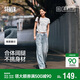 森馬（Semir）森柔牛仔丨牛仔褲女潮流顯瘦褲子25春秋季寬松闊腿褲109925124001