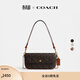 蔻馳（COACH）新款女士馬車(chē)圖案印花BROOK翻蓋鏈帶包斜挎單肩包高級感女包 B4/松露色 高光琥珀色