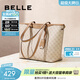 百麗包包女新款大容量老花復古單肩通勤托特包送媽媽X7058CX4 杏色【可放15.6寸電腦】 F
