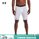 安德瑪（Under Armour）HeatGear 男訓練健身運動(dòng)高彈緊身短褲1361602 白色100 XL