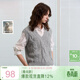 三彩2025冬季新款寬松V領(lǐng)針織衫馬甲背心套頭毛衫女