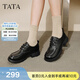 他她（TATA）女鞋冬商場(chǎng)同款英倫風(fēng)小皮鞋粗跟牛津鞋新款CWK04CM5 黑色 37