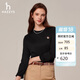 哈吉斯（HAZZYS）女裝長(cháng)袖T恤衫女ABTSE0BCX06 黑色BK 160/84A38
