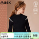 ASK JUNIOR兒童毛衣2025季中大童花邊袖半高領(lǐng)針織打底衫女童長(cháng)袖線(xiàn)衫
