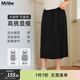 MsShe【山本裙褲】大碼女裝2026新款春季微胖mm顯瘦高腰七分褲子 速干錦綸-黑色現貨 2XL