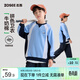 左西男童衛衣拼色兒童春裝2026新款男孩個(gè)性中大童春秋季 藍色 170