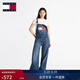 TOMMY JEANS【美式復古】秋冬女裝純棉經(jīng)典潮流拼色大口袋牛仔背帶褲 牛仔藍1A5 S