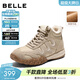 百麗（Belle）舒適運動(dòng)風(fēng)高幫鞋女新款商場(chǎng)同款厚底增高百搭休閑鞋E5W1DDD5 杏色-厚絨 38 (240mm)