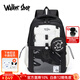Walker Shop品牌書(shū)包初中生高中學(xué)生背包輕便減負大容量小學(xué)生男女雙肩包 黑色 贈掛件