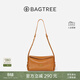 BAGTREE【明星同款】包包樹(shù)奶盒包植鞣皮單肩斜挎腋下通勤Hobo枕頭女士包 焦糖色-小號【雙磁吸款】 高級小眾