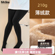 MsShe【加厚超柔絨】大碼女裝2025冬裝胖mm一體保暖加絨光腿褲襪 210g-黑色-適宜10-15℃（現貨） 均碼