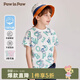 PawinPaw卡通小熊童裝夏新款男女童滿(mǎn)印短袖T恤休閑可愛(ài) Green綠色/40 110 cm