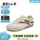 百麗（Belle）學(xué)院風(fēng)德訓鞋女商場(chǎng)同款薄底運動(dòng)網(wǎng)面休閑鞋D8H1DBM5預售 米白色/棕 38 (240mm)