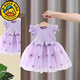 G.duck小黃鴨女童夏季連衣裙洋氣兒童公主裙嬰兒童裝一歲寶寶夏裝裙子 紫羅蘭 100 (升級款)cm