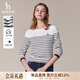 哈吉斯（HAZZYS）女裝 秋款T恤經(jīng)典條紋休閑長(cháng)袖T恤ABTSE0BCF05 白色WT M (160/84A 38)