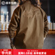 馬登工裝美式復古荒野西部襯衫美拉德印花牛仔襯衣純棉長(cháng)袖外套男春 榛子棕 XL (180)