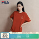 FILA 斐樂(lè )馬上起飛情侶針織短袖T恤2026春季時(shí)尚休閑純棉海棠花上衣