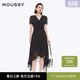 moussy女裝新品法式度假風(fēng)不規則茶歇裙連衣裙028ISZ30-3031 020黑色 均碼