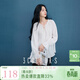 三彩暫下2025秋季新款肌理感小衫木耳邊系帶上衣寬松法式S 云朵白 M 160/84A