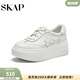 圣伽步（SKAP）板鞋女士休閑德訓厚底百搭小白鞋 米白 37
