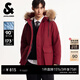 杰克·瓊斯（JACK&JONES）男裝冬季派克羽絨服抽繩連帽毛領(lǐng)可拆卸寬松純色外套225412065 F15酒紅色 S （170）