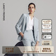 朗姿【精英衣櫥】夏季新款平駁領(lǐng)輕商務(wù)西裝外套職業(yè)時(shí)尚通勤西服女 水藍色 M