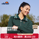 ellesse【明星同款】小貝殼領(lǐng)衛衣春夏網(wǎng)球運動(dòng)套裝上衣短褲外套女裝 【運動(dòng)衛衣】 墨綠色 S