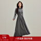 茵曼（INMAN）2026春季女裝新款簡(jiǎn)約格雷系收腰針織連衣裙修身顯瘦打底裙子 深灰色 M