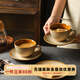 舍里復古高顏值咖啡杯碟套裝拿鐵拉花杯子陶瓷高檔精致水杯咖啡館商用 咖啡杯碟-奶茶色