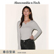 Abercrombie & Fitch【百搭V領(lǐng)T】小麋鹿圖案打底內搭上衣25秋季女裝139-5849 淺灰色 M (165/96A)