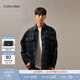 Calvin KleinJeans【帥克衫】春秋男士休閑潮流復古ck寬松磨毛格子襯衫外套 0MD-藍格 S
