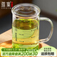 雅集耐熱透明大容量男女辦公家用玻璃杯豪飲杯牛奶杯1000ml帶刻度款杯