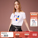 斐樂(lè )（FILA） 女裝官方女士短袖T恤夏季休閑運動(dòng)內搭t恤百搭短T上衣 標準白-F11W118151F M （165/84A/M）