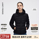 朗姿鵝絨短款連帽修身保暖休閑羽絨服女冬季新款 黑色 M