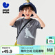 迷你巴拉【純棉速干】男女童夏短袖T恤不悶汗不易變形上衣 深灰20902 110