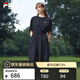FILA斐樂(lè )梭織連衣裙女2026夏季新款休閑通勤簡(jiǎn)約顯瘦長(cháng)裙T恤裙子 正黑色-BK 2XL 180/96A/XXL
