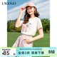 LAGOGO拉谷谷2025年新款百搭輕盈大象刺繡T恤女OATT314WG3 本白色 M