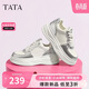 他她（TATA）休閑板鞋女運動(dòng)秋WH701CM4 米白/銀 36