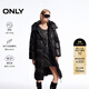 ONLY冬季90白鵝絨時(shí)髦前衛繭型長(cháng)款羽絨服女|124412042 H1Z 黑色 XS (155) 76A