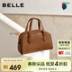 百麗女包絨面波士頓包送禮手提包BL861DX5 棕色【牛皮款】