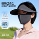 眷夏書(shū)外防曬面罩防曬帽臉基尼女夏季戶(hù)外防紫外線(xiàn)全臉?lè )雷o可拆卸 灰藕粉【可拆卸黑膠唱檐-全臉?lè )罆瘛?二合一短款