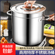 加厚不銹鋼桶圓桶帶蓋湯鍋商用燒水桶湯桶家用鹵肉桶鹵鍋電磁爐用 【加厚湯桶】高度30/直徑 30cm 一桶多用丨熬燉煮鹵丨不挑爐具