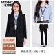 戈賽亞（gesaiya）正式場(chǎng)合新款正裝女套裝大學(xué)生教資面試輕職場(chǎng)穿搭通勤西裝外套女 黑色外套+9113褲+2111藍色襯衣 L